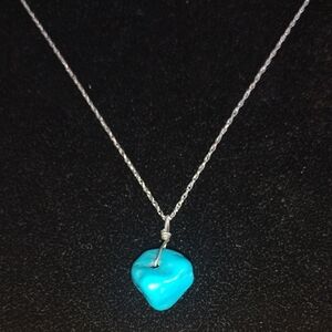 Turquoise Stone Sterling Silver Pendant Necklace